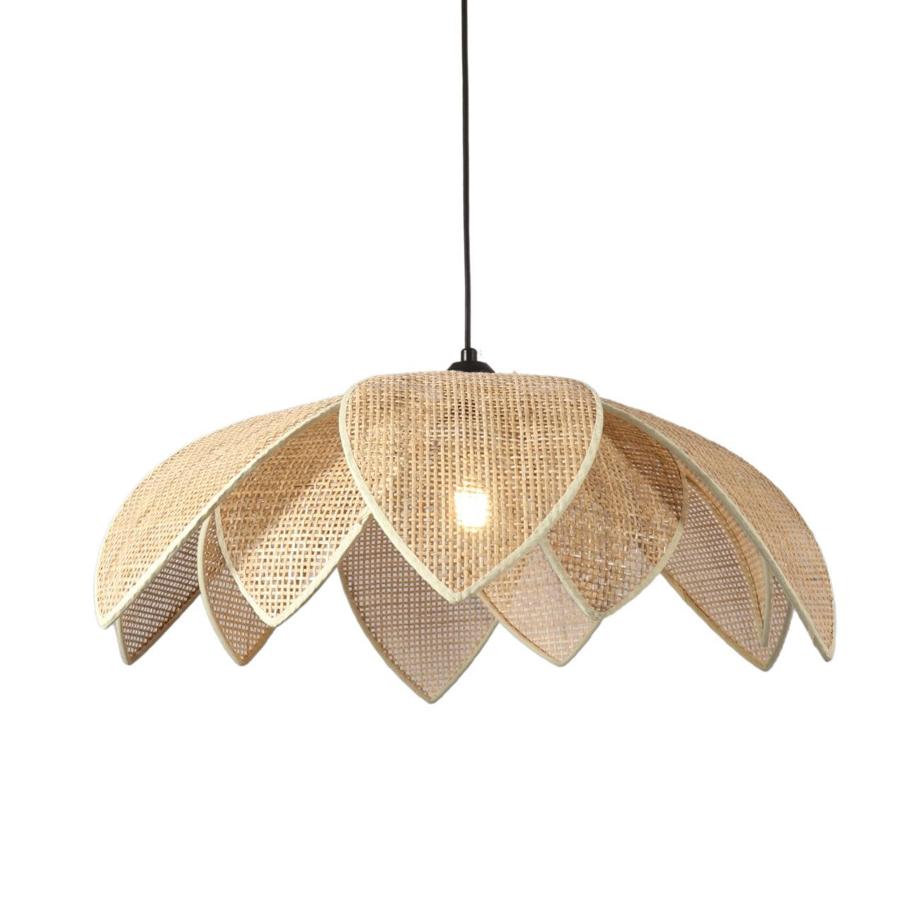 HÄNGELEUCHTE Olbia, Beige, 65cm - Beige, Holz (65/65/37cm) - KOSILUM