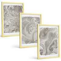 BILDER SET 3er Set - 40x60 cm Goldrahmen - Moderne Formen Malerei - Goldfarben, Kunststoff (40/60cm) - TULUP