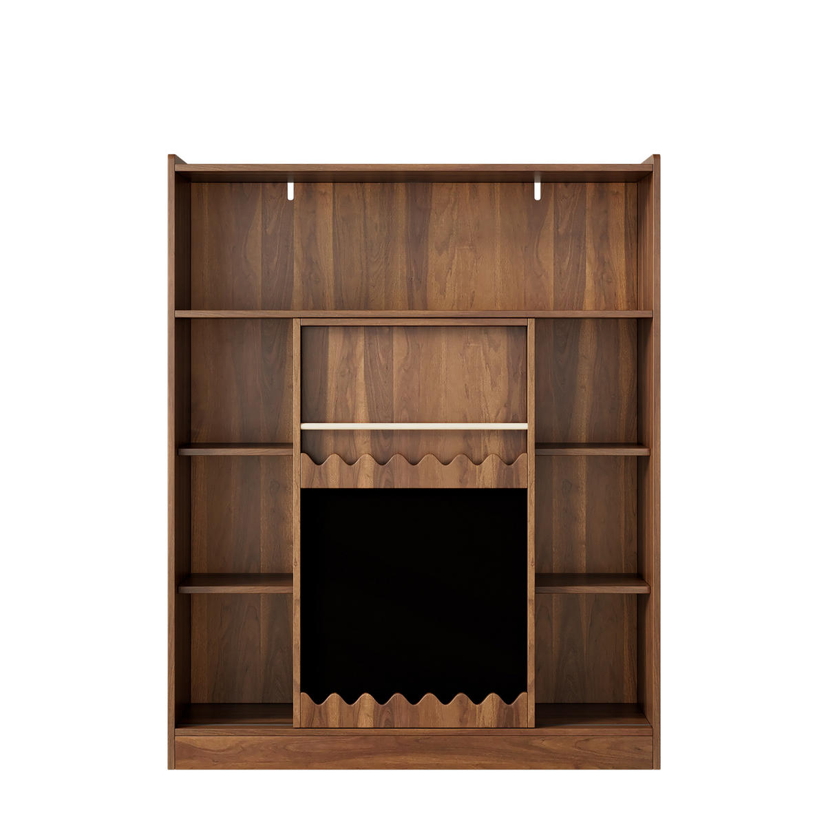 BÜCHERREGAL 120x38.5x151.5cm Nussbaum mit Tafel Schiebetüren 9 Fächer - Walnussfarben, Holz (38.5/151.5/120cm) - FLIEKS