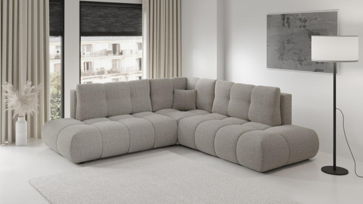 ECKSOFA Grau SOHI Curio 83 Ausziehbar Mit Schlaffunktion - Grau, Textil (266.5/266.5cm) - Sepro Meble