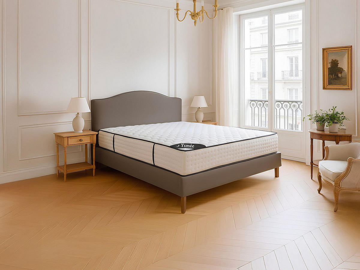 STANDARDMATRATZE - 2 Personen - stoff - weiß Lurean - Weiß, Textil (160/200cm) - Vente-Unique
