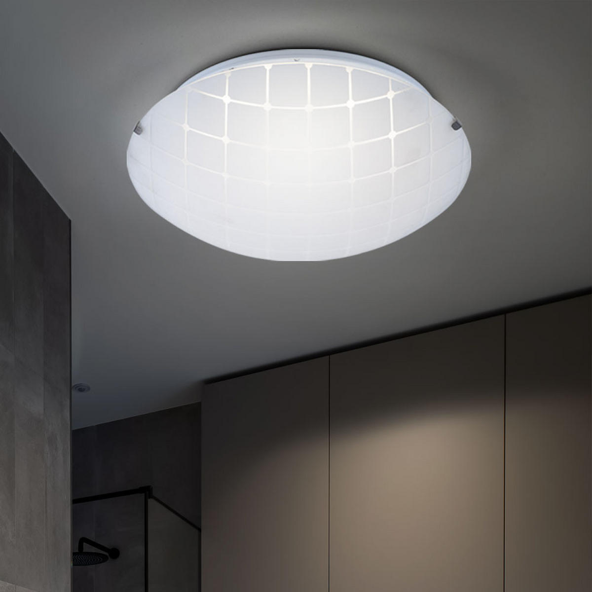 LED DECKENLEUCHTE Metall Weiß 2er Set - Weiß, Glas (25/25/7.5cm) - Globo Lighting
