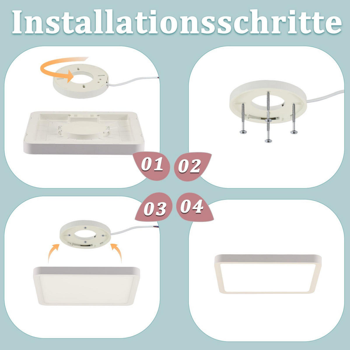 LED-DECKENLEUCHTE Jana 23/23/2.5 cm - Weiß, Kunststoff (23/23/2.5cm) - Nettlife