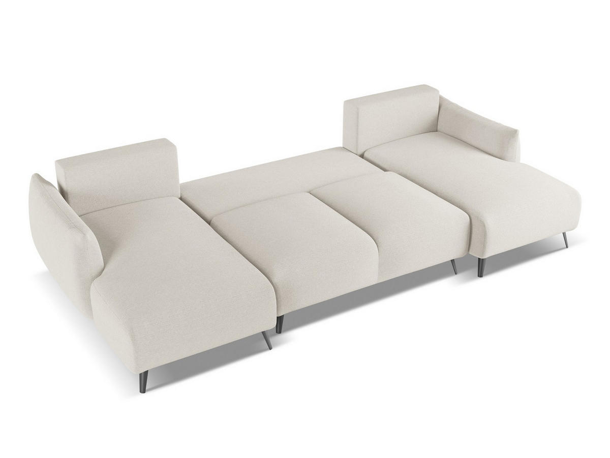 WOHNLANDSCHAFT Chenille Stoff Grau - Silberfarben/Schwarz, Textil/Metall (317/86/162cm) - Makamii