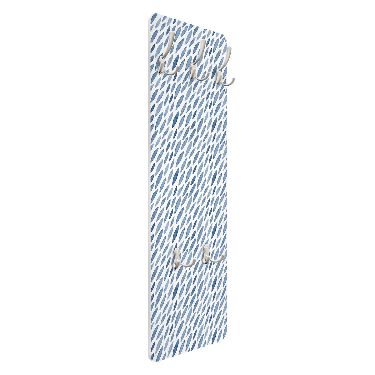 WANDGARDEROBE - Aquarell Regen in Indigo klein und groß 34/105 cm - Blau, Holzwerkstoff (34/105/1.6cm) - Bilderwelten