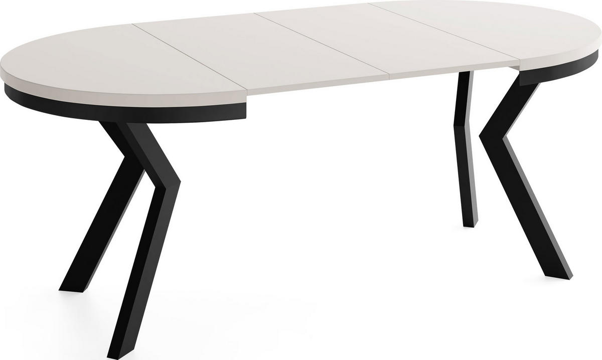 ESSTISCH Savio Neo rund ausziehbar verlängerbar XXL, Kaschmir 100-200/100/77 cm - Kaschmir/Beige, Holz/Holzwerkstoff (100/200/77cm) - WFL GROUP