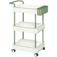 ROLLWAGEN mit 3 Etagen und Hängekorb 50 x 29,4 x 77 cm Weiß - Weiß, Kunststoff (29.4/77/50cm) - Beauniv