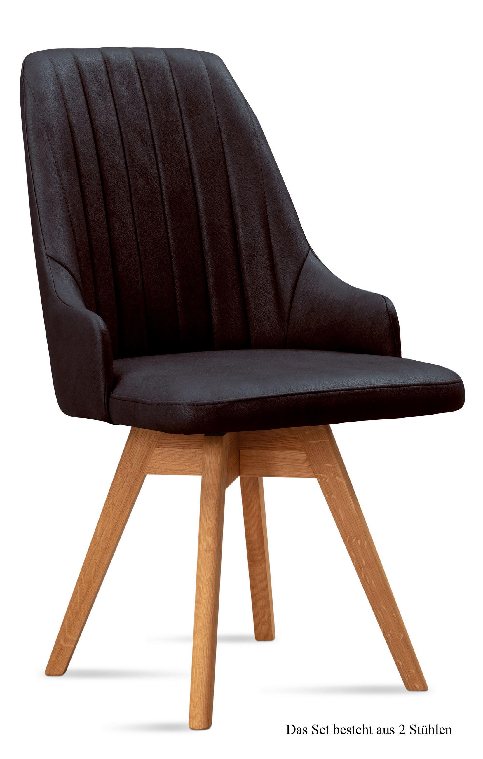 ESSZIMMERSTUHL drehbar (2er-Set) Dotti 52x91x60 Eiche geölt/Espresso - Eichefarben/Dunkelbraun, Kunststoff (60/91/52cm) - 58aufmkessel
