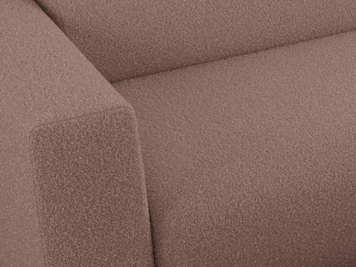 ECKSOFA PASADENA Rosa Bouclé - Links Seite - Schwarz/Rosa, Kunststoff/Textil (288/180cm) - MKS