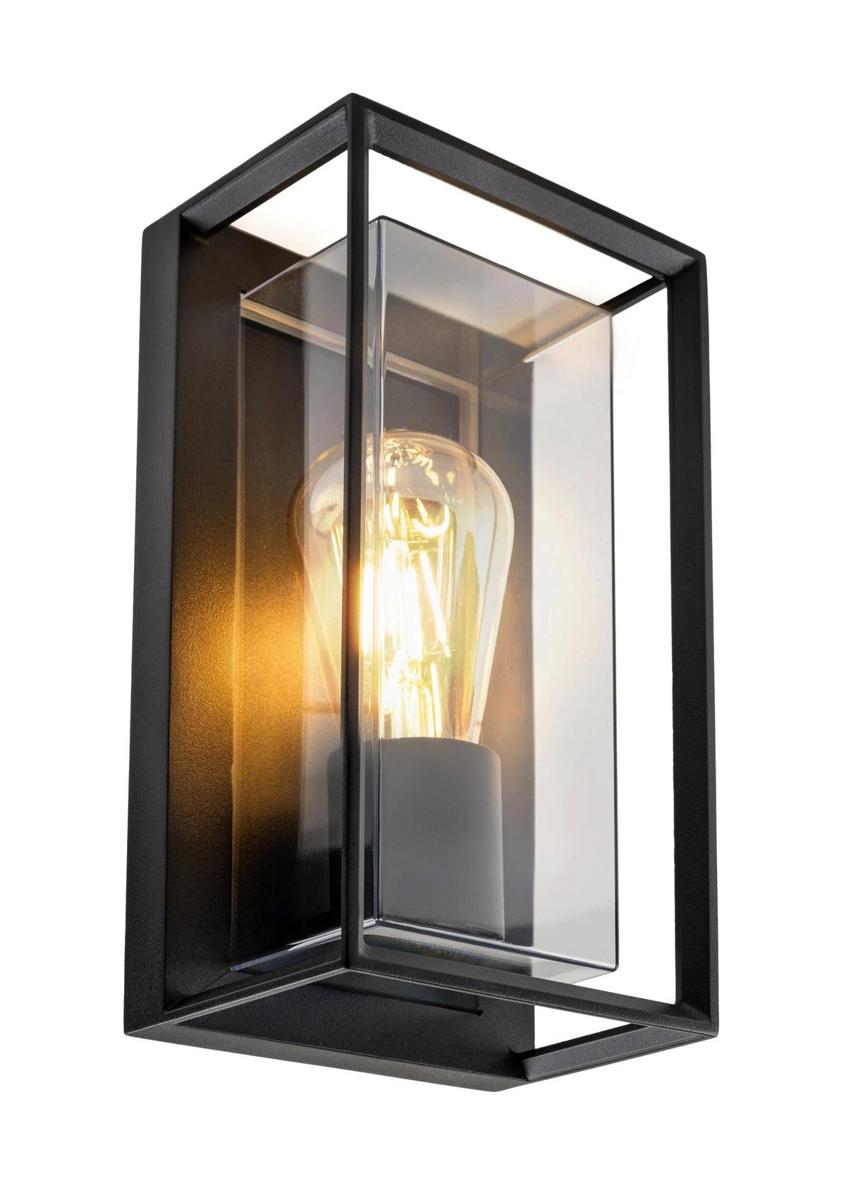 AUSSENWANDLEUCHTE Schwarz 13,5/12/13,5cm - Schwarz, Metall (13.5/26/12cm) - CGC Europe
