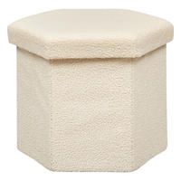 SITZHOCKER mit Stauraum Hexa 46/40/38 cm - Beige, Holzwerkstoff (40/38/46cm) - Atmosphera Createur d´interieur