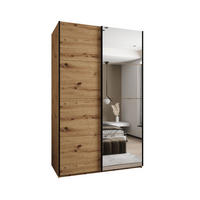SCHWEBETÜRENSCHRANK 245,5/160/64 2-türig - Schwarz/Eiche Artisan, Holz/Metall (160/245/64cm) - Abiks Möbel
