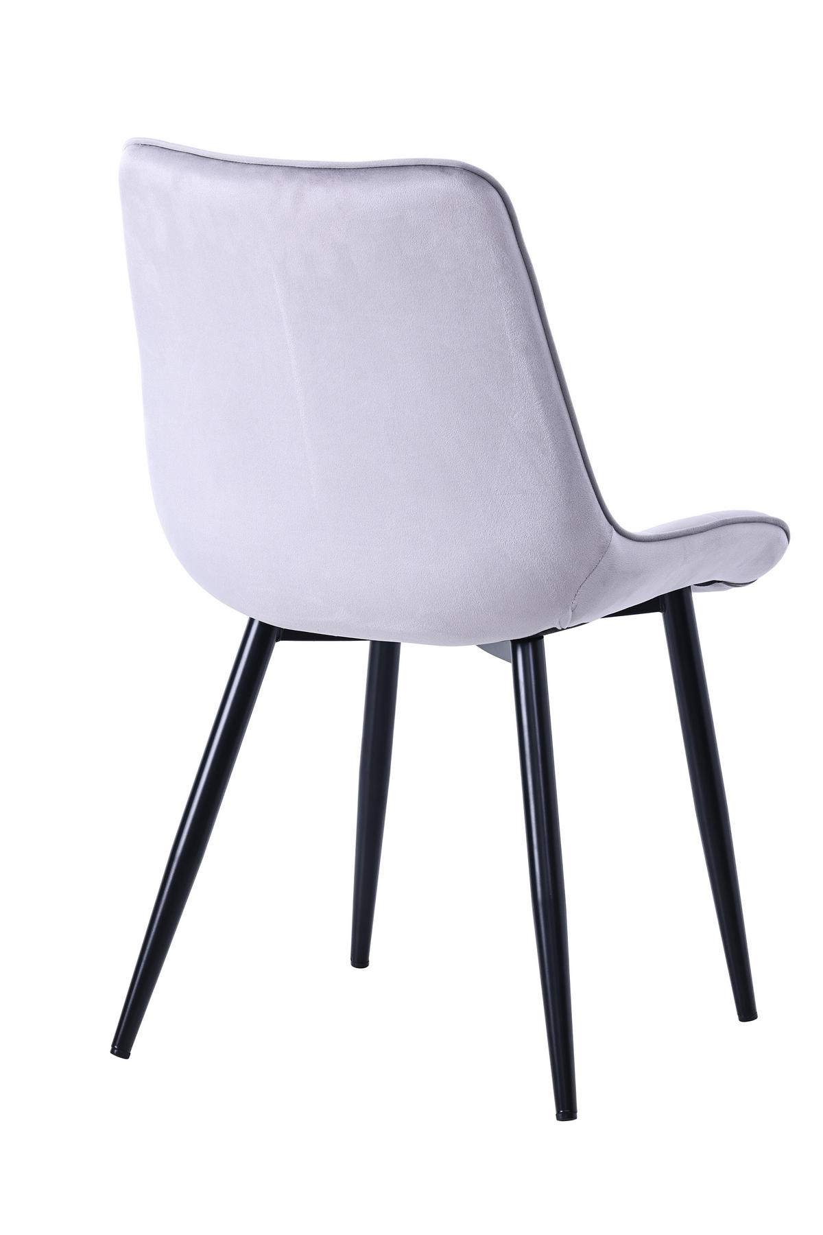 STUHL-SET 4 Stück Samt-YZ2 - Hellgrau, Textil (53/88/62.5cm) - HOMAVO