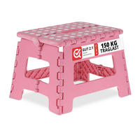 KLAPPHOCKER - Pink, Kunststoff/Textil (35/22/28cm) - Relaxdays