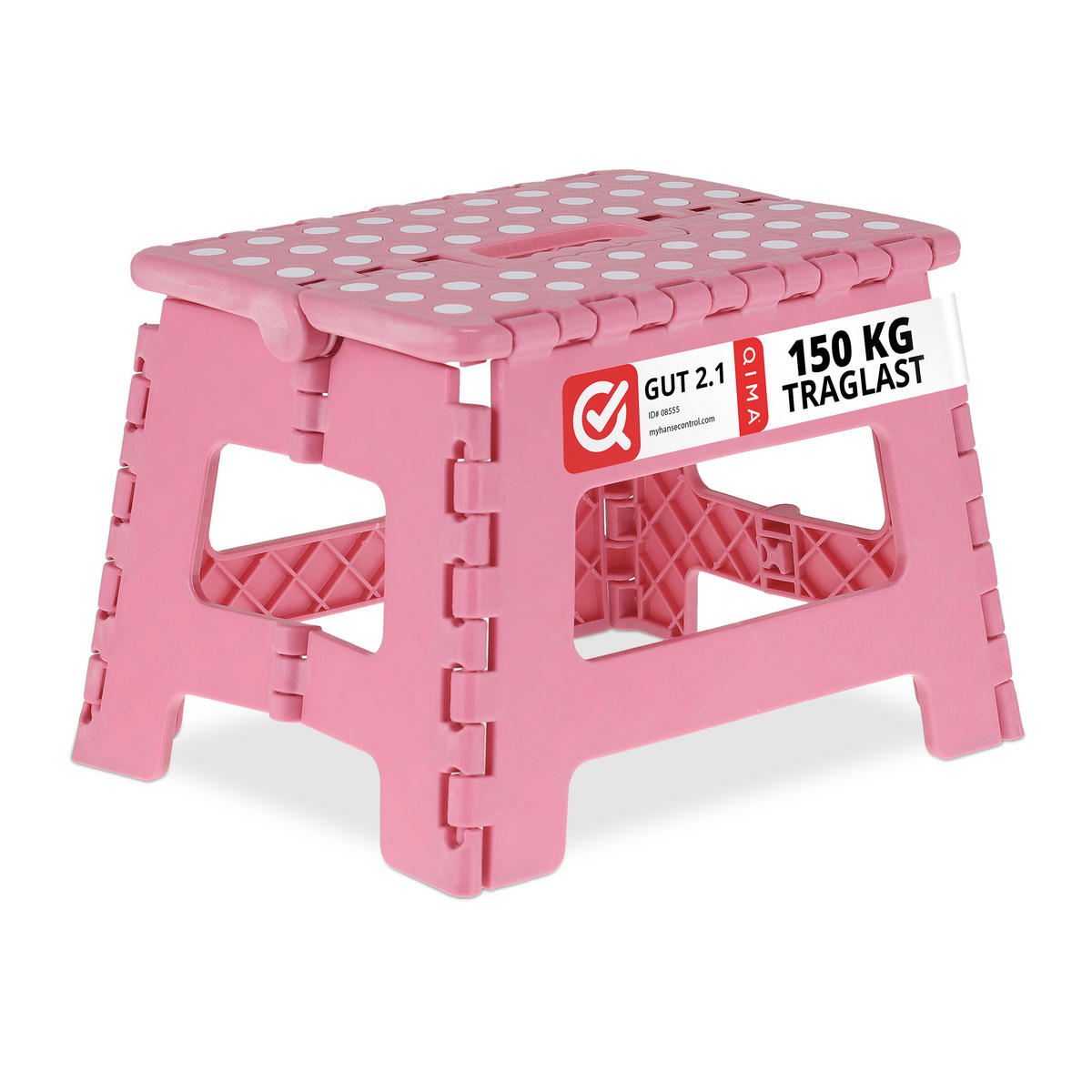KLAPPHOCKER - Pink, Kunststoff/Textil (35/22/28cm) - Relaxdays