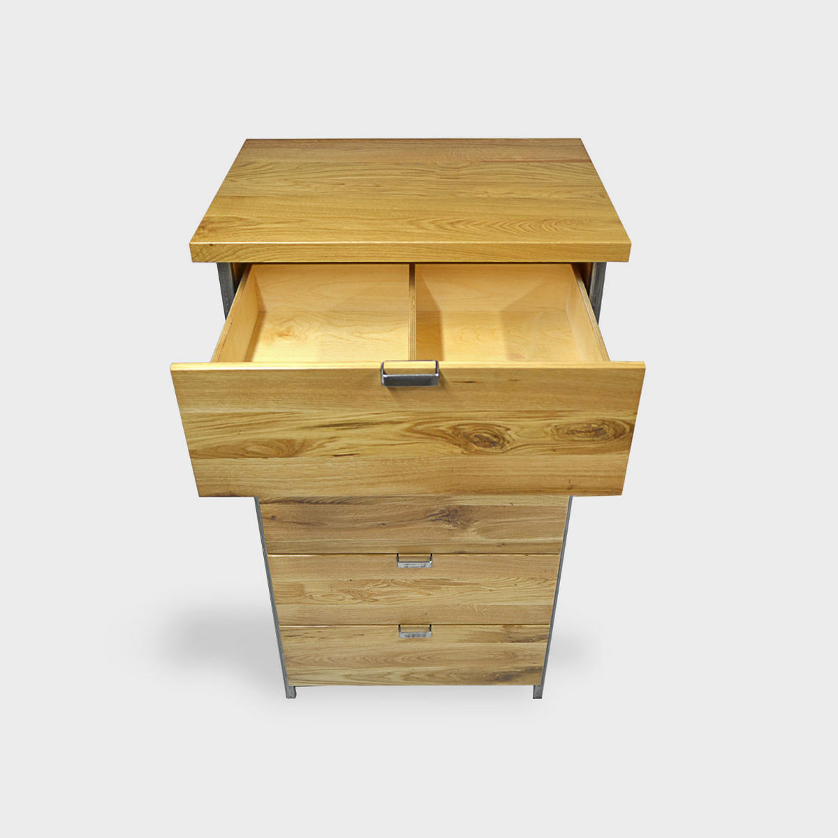 SCHUBLADENKOMMODE aus natürlichen Eiche 120 cm hoch HUGON I - Eichefarben, Holz (75/120/50cm) - Rawood Furniture