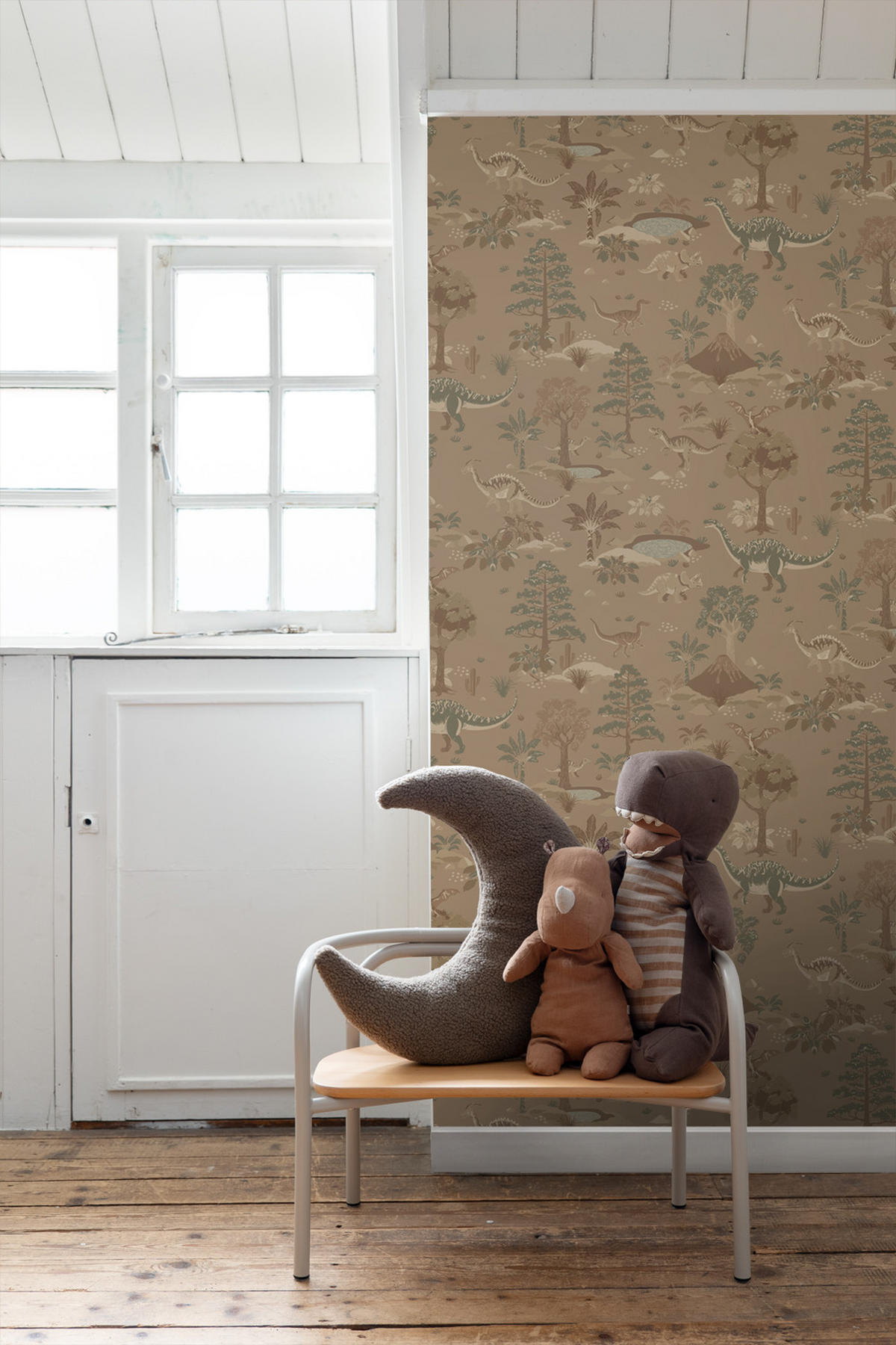 TAPETE Dinosaurier 50 x 900 cm - Braun, Papier (50/0.1cm) - ESTAhome