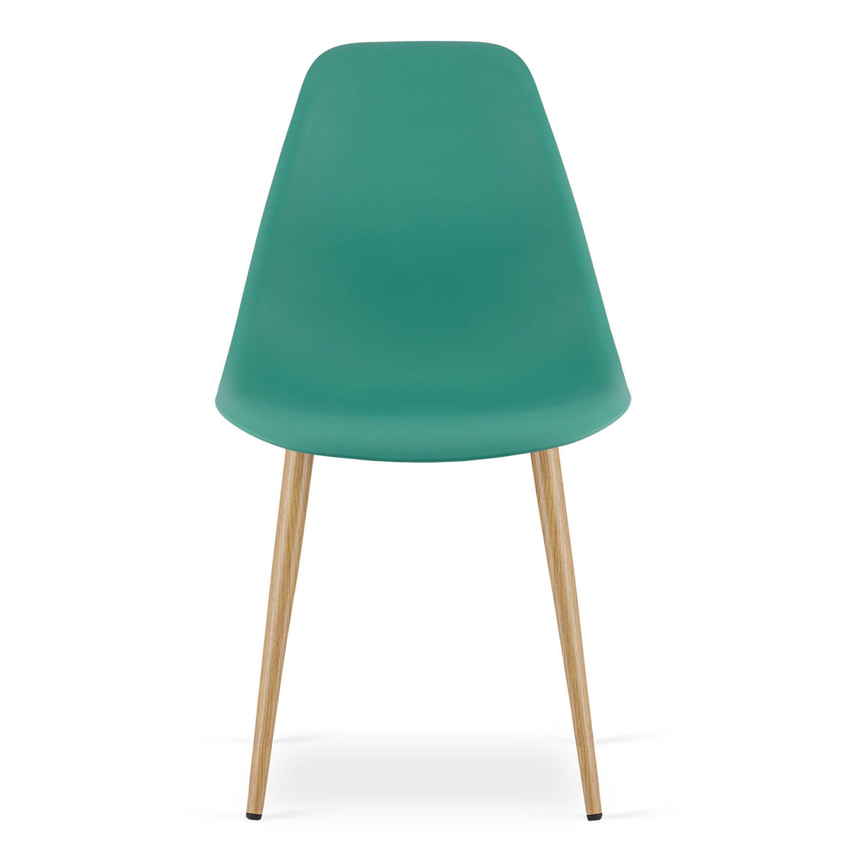 ESSZIMMERSTUHL 3-er Set KALEO grüner Sitz, natürliche Beine - Naturfarben/Grün, Kunststoff (46/84/51cm) - Valora