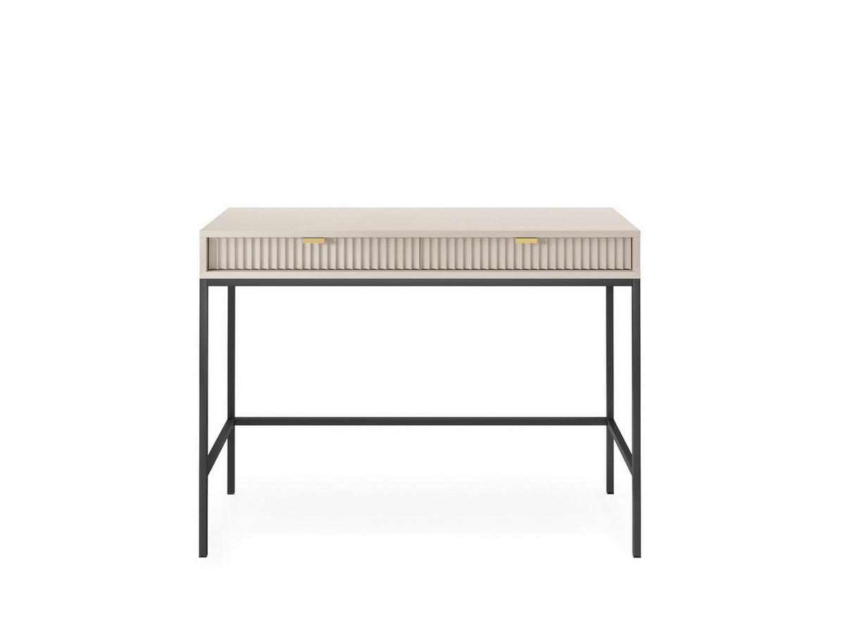 SCHMINKTISCH Kioto in Kaschmir und mit Metallbeinen - Kaschmir/Goldfarben, Holzwerkstoff/Metall (50/104/77cm) - Ravio
