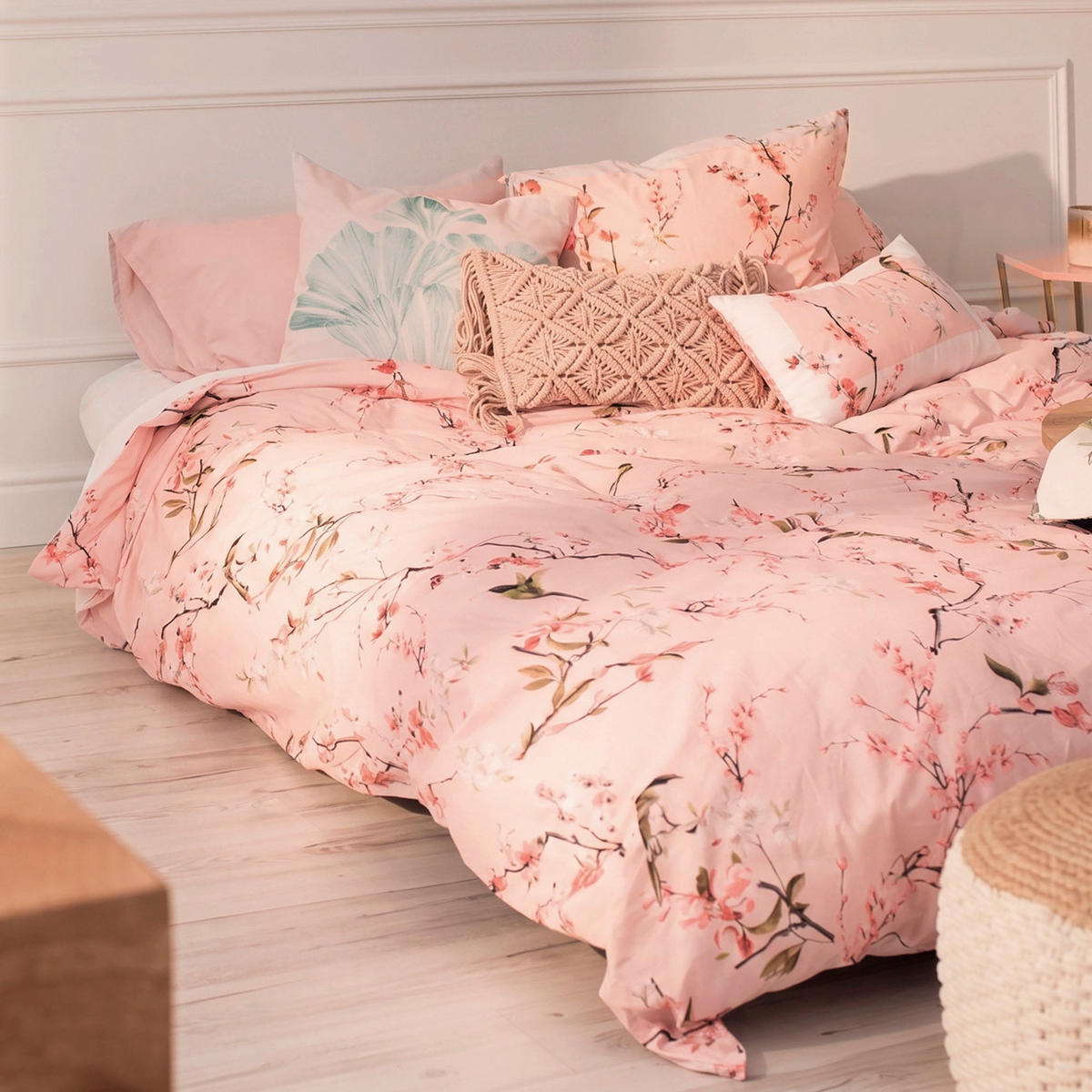 BETTBEZUG Chinoiserie rose 240x220 cm (Übergrösse) - Multicolor, Textil (240/220cm) - Happy Friday