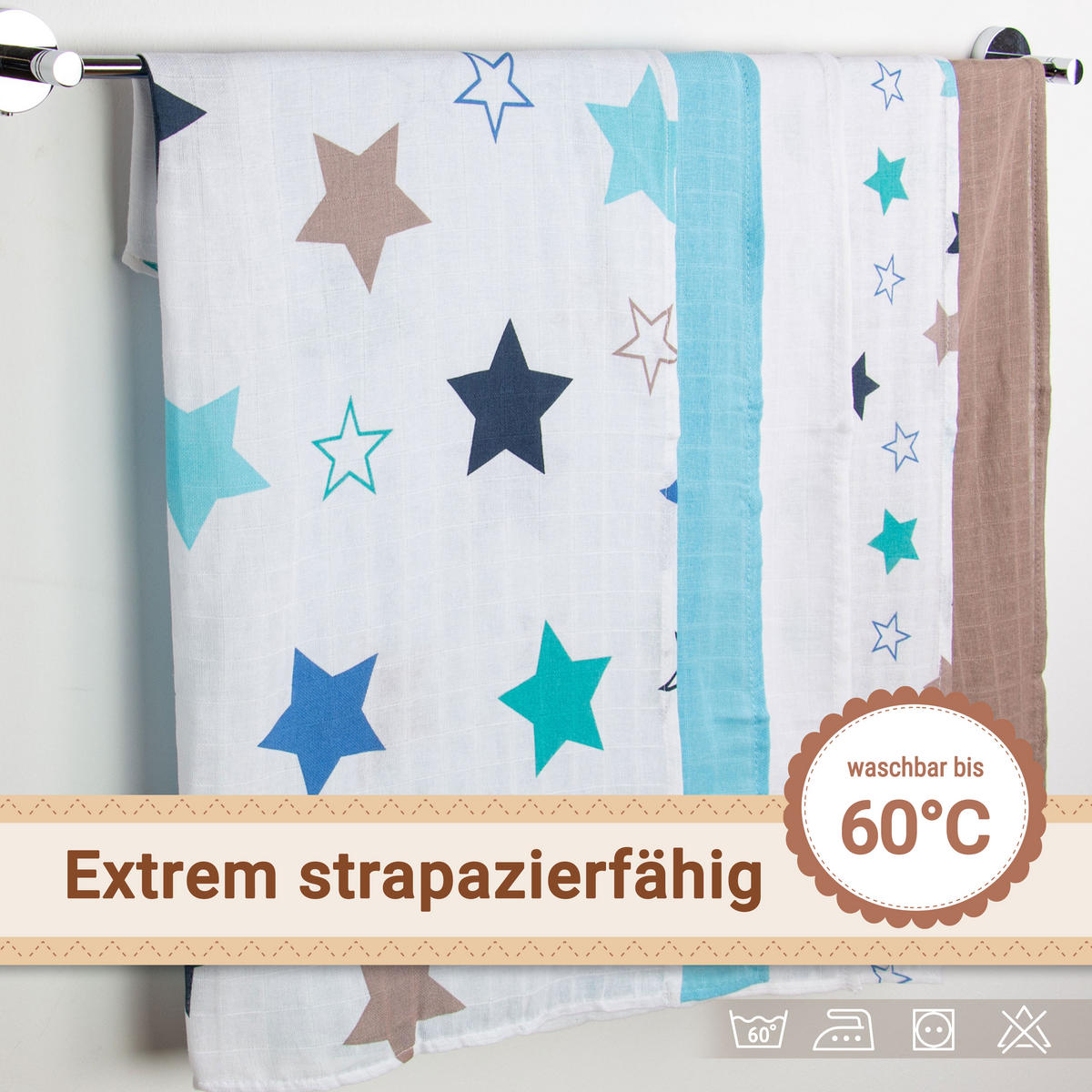 SPUCKTÜCHER, 5er-Set, 70x70 cm, 100% Baumwolle, farblich sortiert - Multicolor, Textil (70/70cm) - Zollner