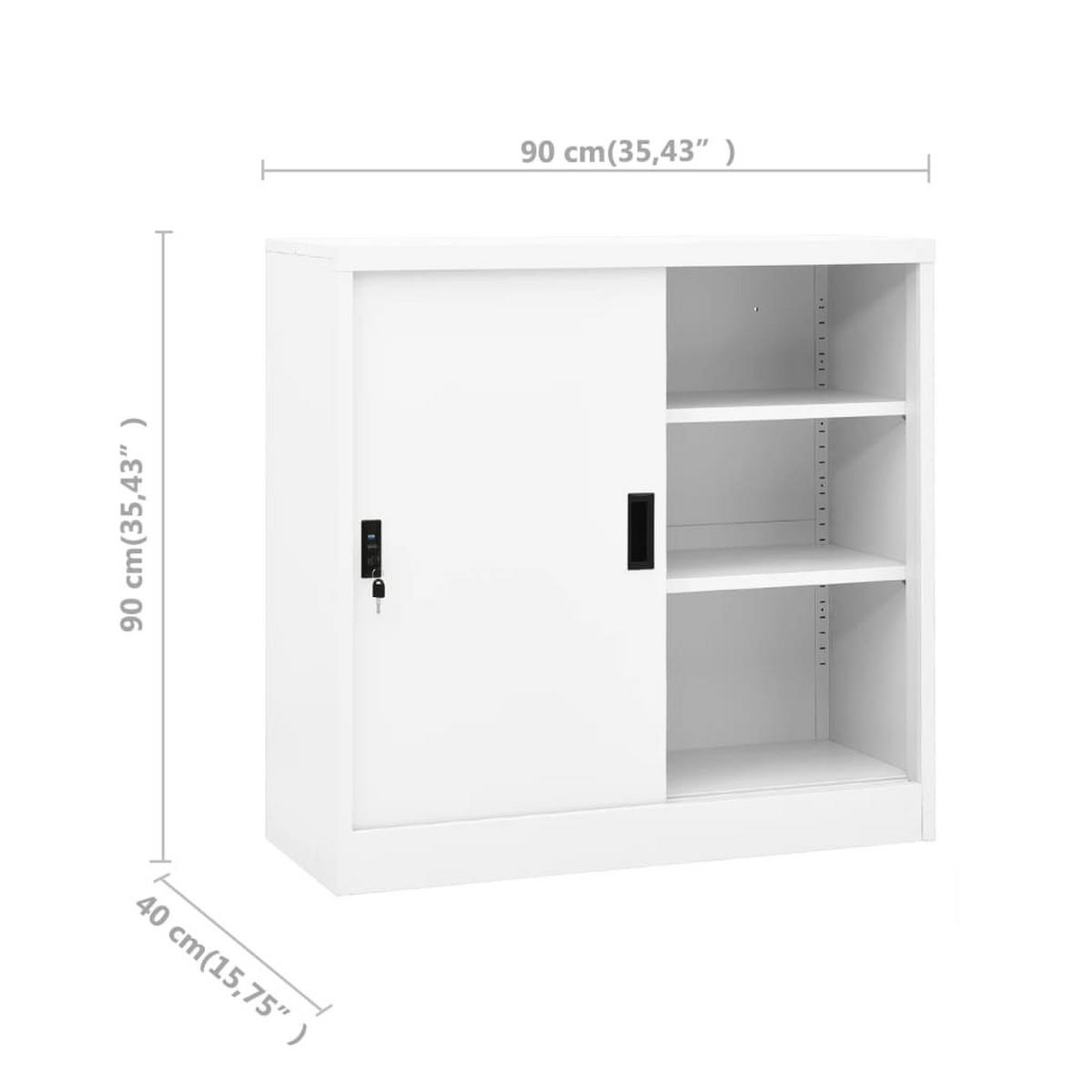 AKTENSCHRANK Richardson 90/40/90 cm - Weiß, Metall (90/90/40cm) - Nettlife