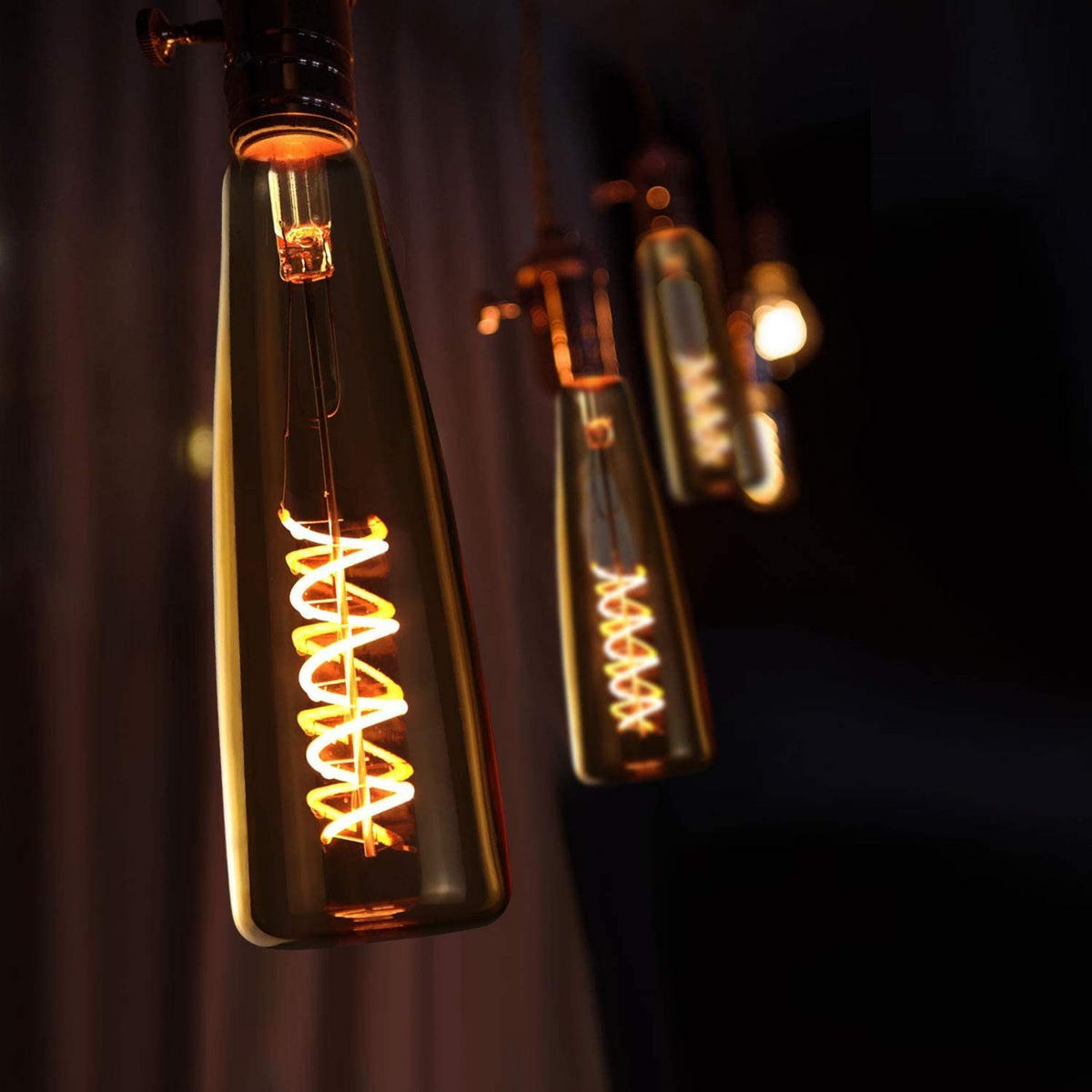 LED žárovka Arnsberg II 19,5/5,5/5,5 cm (balení po 2 ks) - hnědá, sklo (5.5/5.5cm) - Nettlife