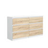 KOMMODE NUDO 120/78,5/39cm mit 6 Schubladen Türen Weiß - Weiß/Sonoma Eiche, Holzwerkstoff (120/78.5/39cm) - MASSENO