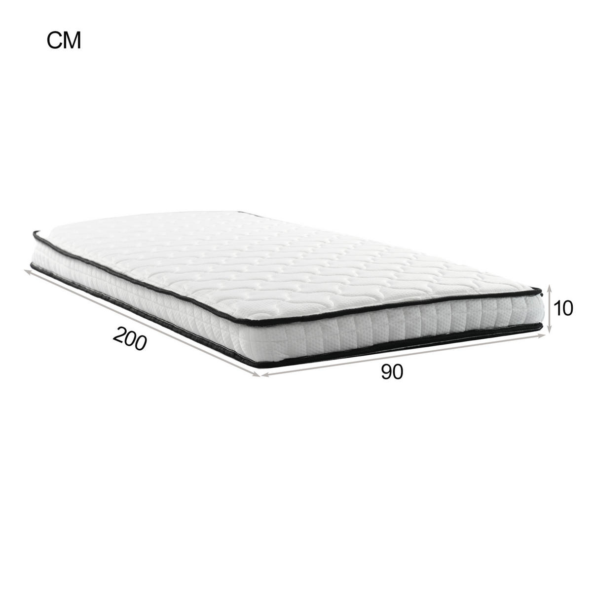 HOCHBETT 90/200 cm weiß mit Aufbewahrung und Sicherheitsgeländer mit Matratze - Weiß, Holzwerkstoff (90/200cm) - OKWISH