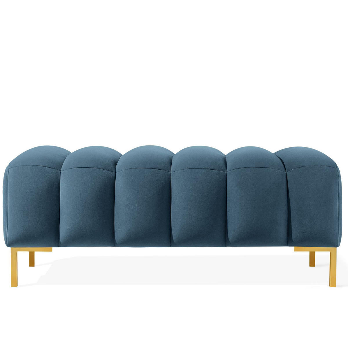 SITZHOCKER Polsterhocker PECCO, Veloursstoff - Goldfarben/Hellgrau, Holz/Textil (160/50/50cm) - KONSIMO®