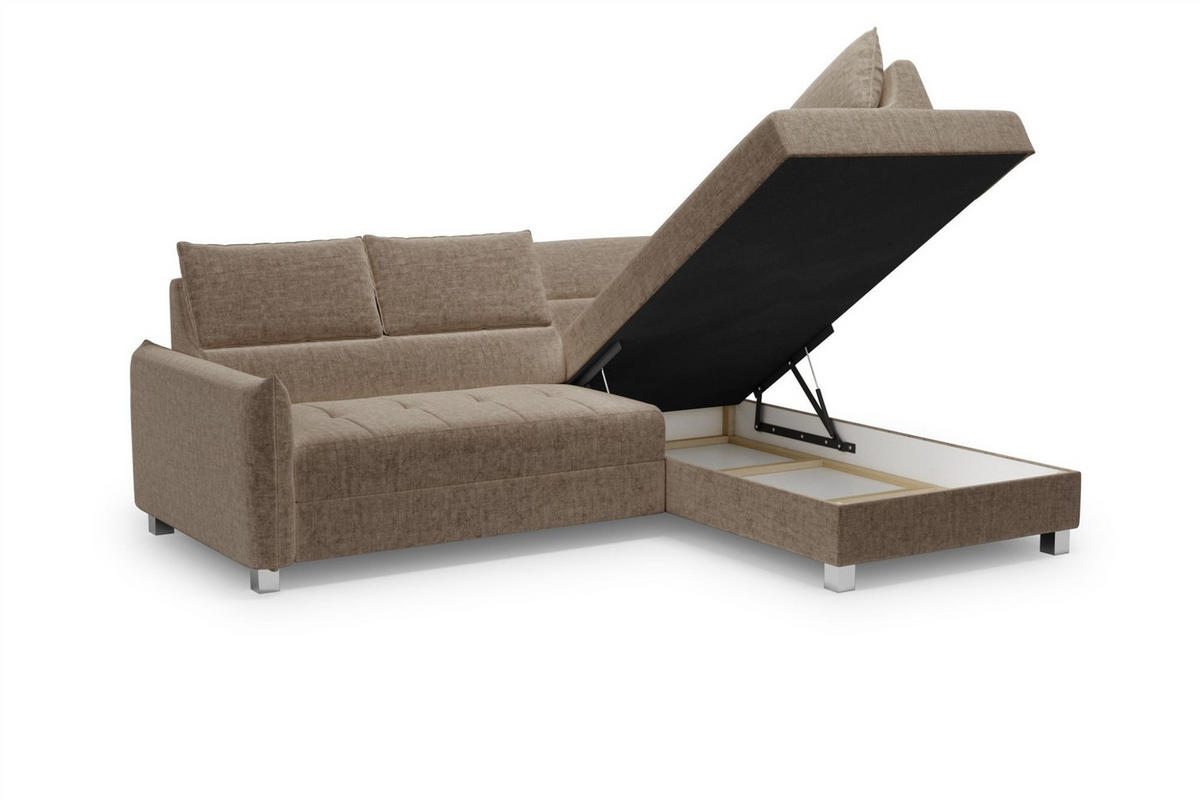 ECKSOFA Marno - Taupe, Holzwerkstoff/Textil (260/200cm) - Fun Möbel