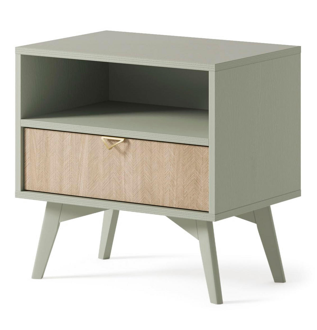 NACHTTISCH Tores 54x54x38 cm - Modern Nachtschrank zum Schlafzimmer - EIN praktischer Commode aus Spanplatten - Olive - Grün, Holzwerkstoff (54/54/38cm) - Chilly