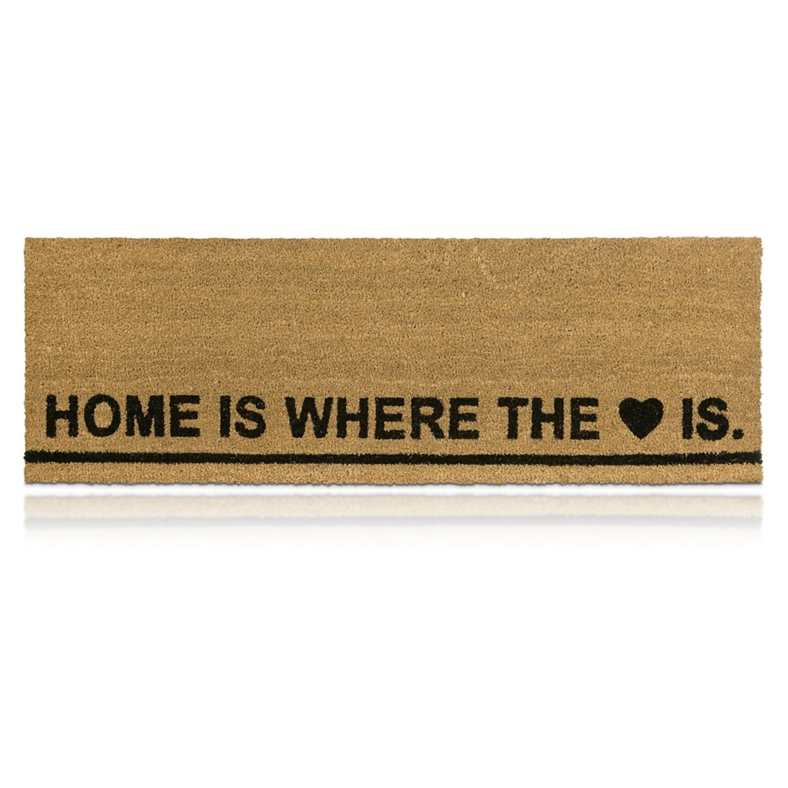 ROHOŽKA Přírodní kokos HOME IS WHERE THE HEART IS 120x40 cm - světle hnědá, textil/plast (120/40cm) - Relaxdays