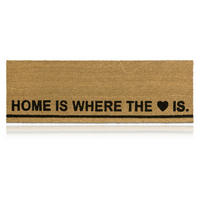 ROHOŽKA Přírodní kokos HOME IS WHERE THE HEART IS 120x40 cm - světle hnědá, textil/plast (120/40cm) - Relaxdays