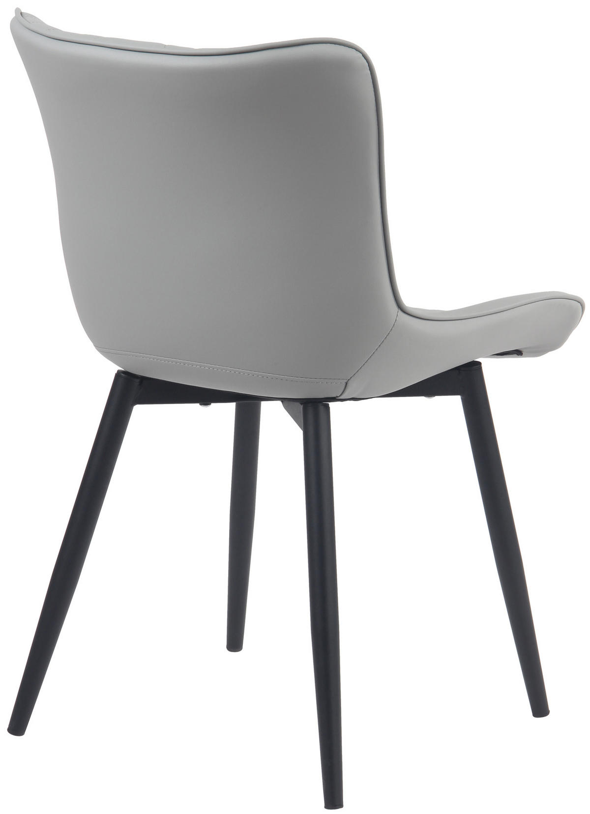 STUHL 2er Set Lederlook grau - Schwarz/Grau, Textil/Metall (50/80.5/62cm) - CLP