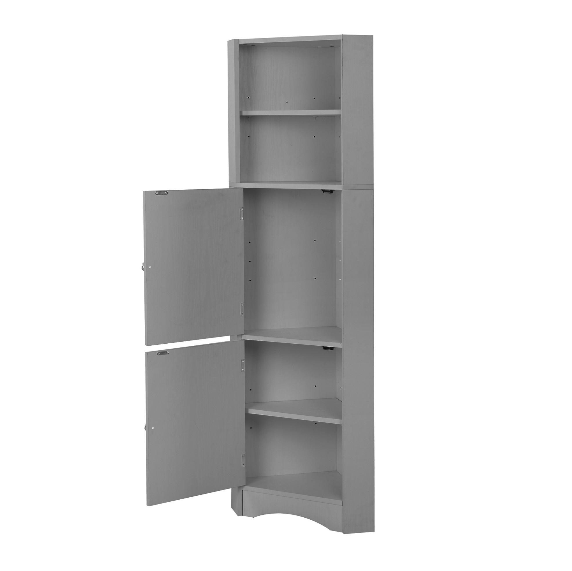 BADEZIMMERSCHRANK Eckschrank 36,5 x 36,5 x 155 cm Grau - Grau, Holzwerkstoff (36.5/155/36.5cm) - Beauniv