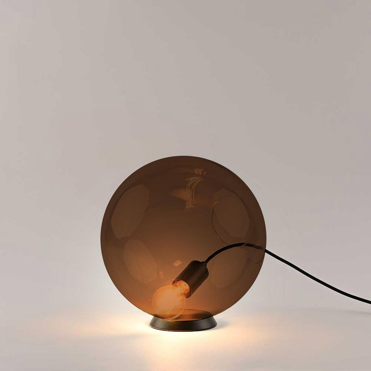 TISCHLAMPE Orb Braun Ø 30cm - Braun, Glas (30/30/30cm) - s.luce