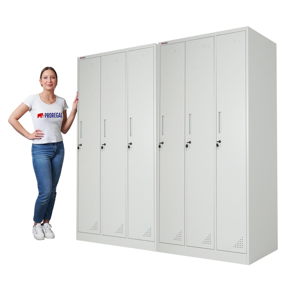 SPIND 2er Set Elephant 3 Abteil komplett montiert - Hellgrau/Grau, Metall (90/180/50cm) - PROREGAL