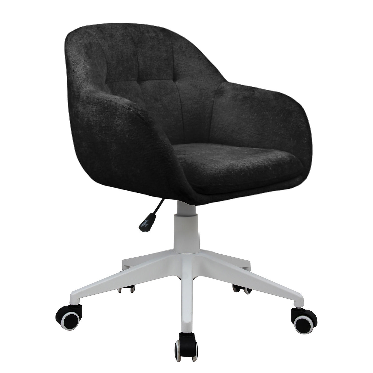 BÜRODREHSTUHL - Chenille / Eisen - Schwarz/Weiß, Kunststoff/Textil (57/80/61cm) - home24