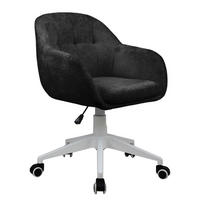BÜRODREHSTUHL - Chenille / Eisen - Schwarz/Weiß, Kunststoff/Textil (57/80/61cm) - home24