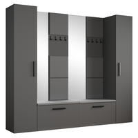 GARDEROBENSCHRANK MODULO 241,2/204/40 cm Modern Garderobe-Set Grau - Grau, Holzwerkstoff (241.2/204/40cm) - MASSENO
