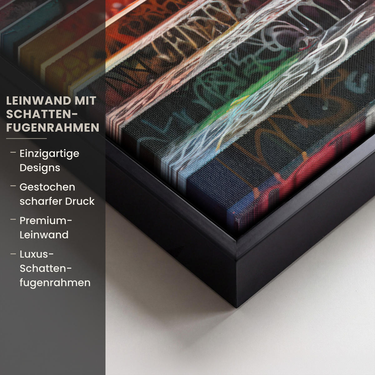 LEINWAND Bilder mit Rahmen - Treppe - Graffiti - Farben - Kunst - 30x40 - Multicolor, Textil (30/40cm) - MuchoWow