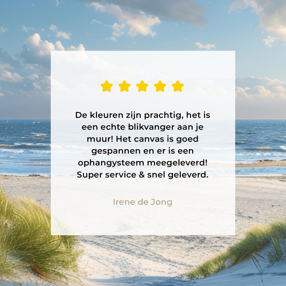 LEINWANDBILD Aussicht - Strand - Fenster - Dünen - Meer Wandbild Wohnzimmer 50x50 cm - Hellblau, Textil (50/50cm) - MuchoWow