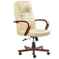 BÜROSTUHL Leder Beige Diamond - Beige, Holz/Fell (67/114/67cm) - Beliani