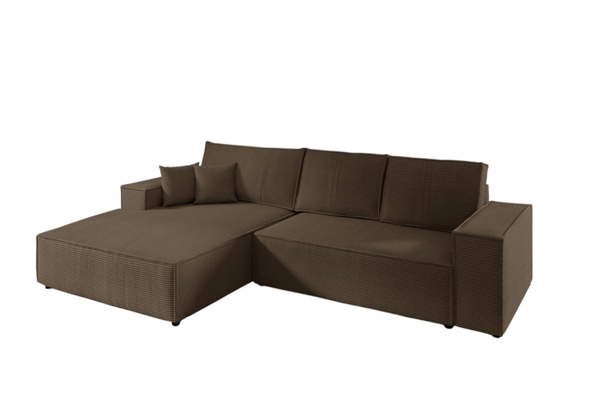 ECKSOFA Corunia In Poso - Braun, Holzwerkstoff/Textil (294/185cm) - Fun Möbel