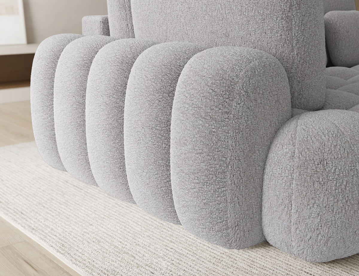 ECKSOFA COZION L-Form mit Schlaffunktion & Bettkasten – Modernes 3-Sitzer Sofa, HR-Kaltschaum, Wellenfederung, 267 × 165 cm - Schwarz/Grau, Kunststoff (165/267cm) - Wohnideebilder