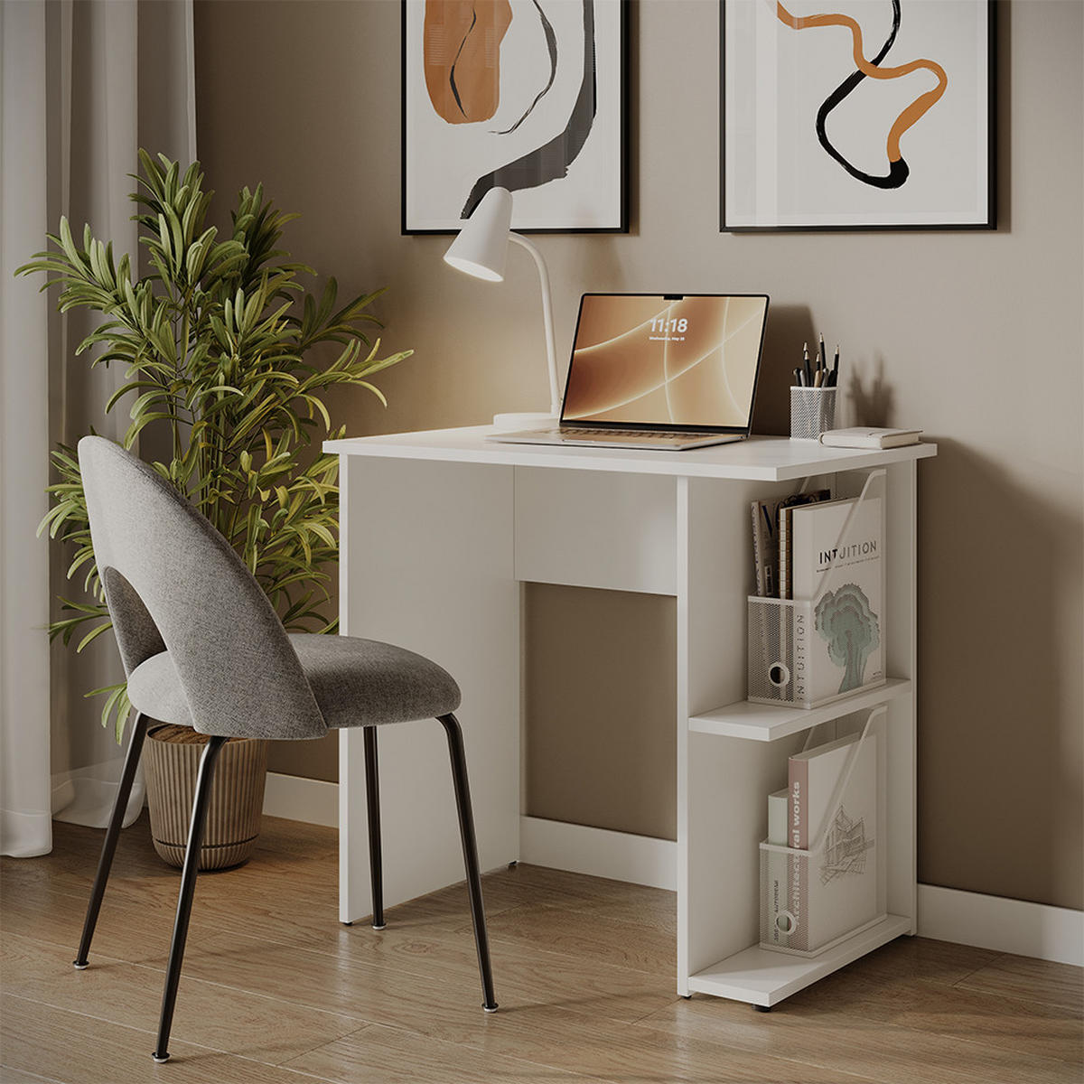 PSACÍ STŮL Simple Bílá - bílá, kompozitní dřevo (50/80/76cm) - Vicco