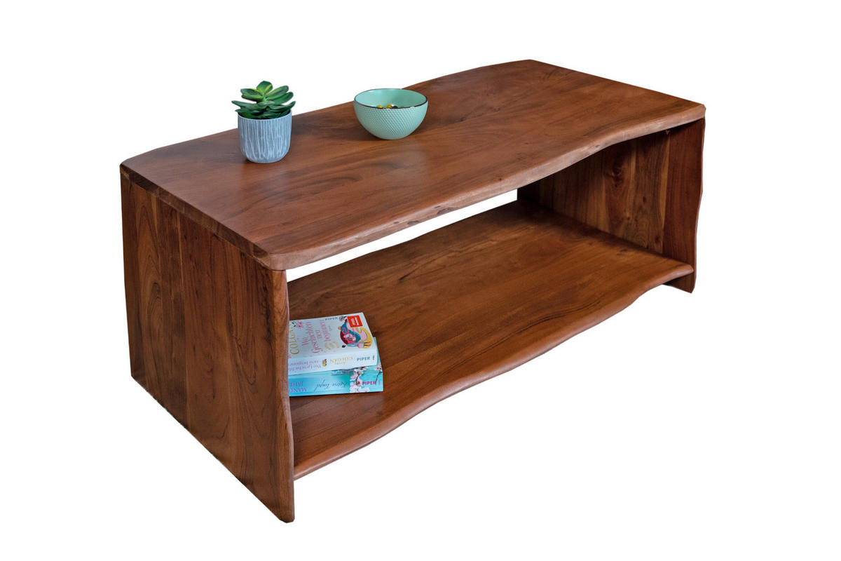 COUCHTISCH ADA - Braun/Naturfarben, Akazienholz/Holz (55/115/45cm) - SAM