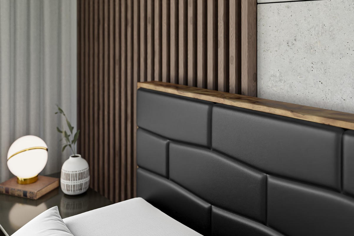 BOXBETT mit Matratze H3 und Lattenrost - LOLLI8 - 120x200 - Schwarz Hochglanz - Schwarz, Holzwerkstoff/Kunststoff (120/200cm) - ALTDECOR