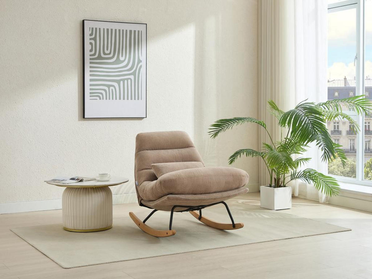 SCHAUKELSESSEL - Stoff - Taupe - RELIACO - Braun, Textil (93/80/82cm) - Vente-Unique